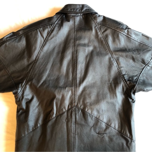 Greg Bell Black Leather Double-Breasted & Fully Lined Coat Style GB7302 Size S - Picture 7 of 12